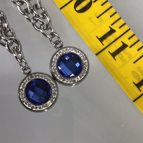 Necklace & Bracelet crystal blue  Rhinestone  set - Picture 7 of 8